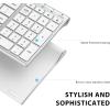 imageiClever BK10 Bluetooth Keyboard Universal Bluetooth 51 Wireless Keyboard with Number Pad Ergonomic Design MultiDevice Compatibility Stable Connection for Mac iPad iPhone Android Windowssilver