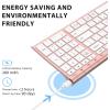 imageiClever BK10 Bluetooth Keyboard Universal Bluetooth 51 Wireless Keyboard with Number Pad Ergonomic Design MultiDevice Compatibility Stable Connection for Mac iPad iPhone Android Windowsrose gold
