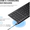 imageiClever BK10 Bluetooth Keyboard Universal Bluetooth 51 Wireless Keyboard with Number Pad Ergonomic Design MultiDevice Compatibility Stable Connection for Mac iPad iPhone Android WindowsBlack
