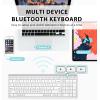 imageiClever BK10 Bluetooth Keyboard Universal Bluetooth 51 Wireless Keyboard with Number Pad Ergonomic Design MultiDevice Compatibility Stable Connection for Mac iPad iPhone Android Windowssilver