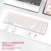 imageiClever BK10 Bluetooth Keyboard Wireless Rechargeable UltraSlim Keyboard with Long Battery Life Compatible with iOS Android Windows Mac for iPad Tablet Laptop PC Phone