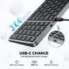 imageiClever BK20 Bluetooth Keyboard with Numeric Keypad MultiDevice Rechargeable and Stable Connection Compact Size Wireless Keyboard for MacBook Laptop iPad Tablet Windows