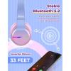imageiClever BTH12 Kids Bluetooth HeadphonesColorful LED Lights Kids Headphones Wireless7485dBA Safe Volume85H PlaytimeFast ChargingBluetooth 52Over EarBuiltin Mic for iPadTabletAirplaneBlueGradient Pink