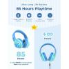 imageiClever BTH12 Kids Bluetooth HeadphonesColorful LED Lights Kids Headphones Wireless7485dBA Safe Volume85H PlaytimeFast ChargingBluetooth 52Over EarBuiltin Mic for iPadTabletAirplaneBlueGradient Blue