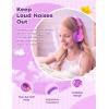 imageiClever BTH12 Kids Bluetooth HeadphonesColorful LED Lights Kids Headphones Wireless7485dBA Safe Volume85H PlaytimeFast ChargingBluetooth 52Over EarBuiltin Mic for iPadTabletAirplaneBlueHot Pink