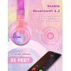 imageiClever BTH12 Kids Bluetooth HeadphonesColorful LED Lights Kids Headphones Wireless7485dBA Safe Volume85H PlaytimeFast ChargingBluetooth 52Over EarBuiltin Mic for iPadTabletAirplaneBlueTiedye pink