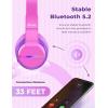 imageiClever BTH12 Kids Bluetooth HeadphonesColorful LED Lights Kids Headphones Wireless7485dBA Safe Volume85H PlaytimeFast ChargingBluetooth 52Over EarBuiltin Mic for iPadTabletAirplaneBlueHot Pink