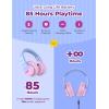 imageiClever BTH12 Kids Bluetooth HeadphonesColorful LED Lights Kids Headphones Wireless7485dBA Safe Volume85H PlaytimeFast ChargingBluetooth 52Over EarBuiltin Mic for iPadTabletAirplaneBlueGradient Pink