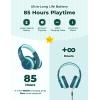 imageiClever BTH12 Kids Bluetooth HeadphonesColorful LED Lights Kids Headphones Wireless7485dBA Safe Volume85H PlaytimeFast ChargingBluetooth 52Over EarBuiltin Mic for iPadTabletAirplaneBlueMalachite Green