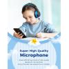 imageiClever BTH12 Kids Bluetooth HeadphonesColorful LED Lights Kids Headphones Wireless7485dBA Safe Volume85H PlaytimeFast ChargingBluetooth 52Over EarBuiltin Mic for iPadTabletAirplaneBlueDeep Black