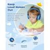 imageiClever BTH12 Kids Bluetooth HeadphonesColorful LED Lights Kids Headphones Wireless7485dBA Safe Volume85H PlaytimeFast ChargingBluetooth 52Over EarBuiltin Mic for iPadTabletAirplaneBlueBlue