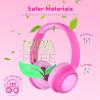 imageiClever BTH22 Kids Bluetooth Headphones 60H Play Time USB C Fast Charging Bluetooth 54 AUX CordSafe Volume 7485 dBAToddler Headphones for iPadTabletTravelSchool BlueBlossom Pink