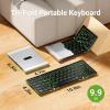 imageiClever Backlit Foldable Keyboard BK05 Wireless Folding Keyboard with Backlight Portable Bluetooth Key Board for Travel Compact for iPad Tablet Laptop PC Smartphone Support 4 Devices
