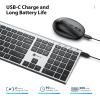 imageiClever Bluetooth Keyboard and Mouse Rechargeable Wireless Keyboard and Mouse Combo with Numeric Keypad UltraSlim Full Size MultiDevice Keyboard for Mac iPad MacBook iPhone Android Windows