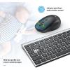 imageiClever Bluetooth Keyboard and Mouse Rechargeable Wireless Keyboard and Mouse Combo with Numeric Keypad UltraSlim Full Size MultiDevice Keyboard for Mac iPad MacBook iPhone Android Windows