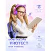 imageiClever Cat Ear Kids Bluetooth Headphones LED Lights Up 7485dBA Safe Volume Limited 50H PlaytimeBluetooth 52 USB C Kids Headphones Wireless for Travel iPad Tablet Meow Macaron Hot PinkHot Pink
