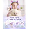 imageiClever Cat Ear Kids Bluetooth Headphones LED Lights Up 7485dBA Safe Volume Limited 50H PlaytimeBluetooth 52 USB C Kids Headphones Wireless for Travel iPad Tablet Meow Macaron Hot PinkLight Purple