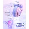 imageiClever Cat Ear Kids Bluetooth Headphones LED Lights Up 7485dBA Safe Volume Limited 50H PlaytimeBluetooth 52 USB C Kids Headphones Wireless for Travel iPad Tablet Meow Macaron Hot PinkPink Gradient