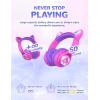 imageiClever Cat Ear Kids Bluetooth Headphones LED Lights Up 7485dBA Safe Volume Limited 50H PlaytimeBluetooth 52 USB C Kids Headphones Wireless for Travel iPad Tablet Meow Macaron Hot PinkHot Pink