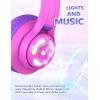 imageiClever Cat Ear Kids Bluetooth Headphones LED Lights Up 7485dBA Safe Volume Limited 50H PlaytimeBluetooth 52 USB C Kids Headphones Wireless for Travel iPad Tablet Meow Macaron Hot PinkHot Pink