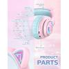 imageiClever Cat Ear Kids Bluetooth Headphones LED Lights Up 7485dBA Safe Volume Limited 50H PlaytimeBluetooth 52 USB C Kids Headphones Wireless for Travel iPad Tablet Meow Macaron Hot PinkPink