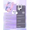 imageiClever Cat Ear Kids Bluetooth Headphones LED Lights Up 7485dBA Safe Volume Limited 50H PlaytimeBluetooth 52 USB C Kids Headphones Wireless for Travel iPad Tablet Meow Macaron Hot PinkLight Purple