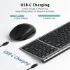 imageiClever DK05 Bluetooth Keyboard and Mouse Combo MultiDevice Wireless Keyboard and Mouse 24GHzBluetooth USBC Rechargeable Slim Compact Design Comfortable Typing for PCLaptopWindowsMac