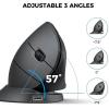 imageiClever Ergonomic Mouse 24G Wireless Vertical Mouse with 4 Adjustable DPI Silent Click 7 Buttons 3 Adjustable Tilt Rechargeable Mouse Jiggler for Laptop Desktop PC Computer Windows 81011Black