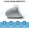 imageiClever Ergonomic Mouse 24G Wireless Vertical Mouse with 4 Adjustable DPI Silent Click 7 Buttons 3 Adjustable Tilt Rechargeable Mouse Jiggler for Laptop Desktop PC Computer Windows 81011Grey