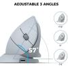 imageiClever Ergonomic Mouse 24G Wireless Vertical Mouse with 4 Adjustable DPI Silent Click 7 Buttons 3 Adjustable Tilt Rechargeable Mouse Jiggler for Laptop Desktop PC Computer Windows 81011Grey