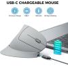 imageiClever Ergonomic Mouse 24G Wireless Vertical Mouse with 4 Adjustable DPI Silent Click 7 Buttons 3 Adjustable Tilt Rechargeable Mouse Jiggler for Laptop Desktop PC Computer Windows 81011Grey