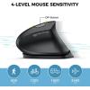imageiClever Ergonomic Mouse 24G Wireless Vertical Mouse with 4 Adjustable DPI Silent Click 7 Buttons 3 Adjustable Tilt Rechargeable Mouse Jiggler for Laptop Desktop PC Computer Windows 81011Black