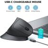 imageiClever Ergonomic Mouse 24G Wireless Vertical Mouse with 4 Adjustable DPI Silent Click 7 Buttons 3 Adjustable Tilt Rechargeable Mouse Jiggler for Laptop Desktop PC Computer Windows 81011Black