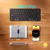 imageiClever Foldable Bluetooth Keyboard BK05S Folding Wireless Portable Keyboard Pair Up to 4 Devices USBC Rechargeable Slim and Compact for iPad Mac Laptop Smartphone Tablet PC