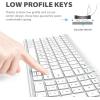 imageiClever GK03 Wireless Keyboard and Mouse Combo  24G Portable Wireless Keyboard Mouse Rechargeable Ergonomic Design Full Size Slim Thin Stable Connection Keyboard for Windows 7810 Mac OSSilver