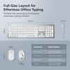 imageiClever GK08 Wireless Keyboard and Mouse  Ultra Slim Keyboard and Mouse Combo Full Size Design with Number Pad 24G Stable Connection Slim Keyboard and Mouse for Windows Mac OS Computer BlackSilver and White