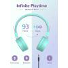 imageiClever Kids Bluetooth Headphones BTH02 93H Playtime Type C Fast Charging Bluetooth 54 Adjustable Kids Headphones Safe Volume 85 dBA Foldable Kids Wireless Headphones with MIC for iPad GreenGreen