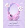 imageiClever Kids Bluetooth Headphones BTH02 93H Playtime Type C Fast Charging Bluetooth 54 Adjustable Kids Headphones Safe Volume 85 dBA Foldable Kids Wireless Headphones with MIC for iPad GreenPink