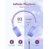 imageiClever Kids Bluetooth Headphones BTH02 93H Playtime Type C Fast Charging Bluetooth 54 Adjustable Kids Headphones Safe Volume 85 dBA Foldable Kids Wireless Headphones with MIC for iPad GreenPurple