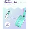 imageiClever Kids Bluetooth Headphones BTH02 93H Playtime Type C Fast Charging Bluetooth 54 Adjustable Kids Headphones Safe Volume 85 dBA Foldable Kids Wireless Headphones with MIC for iPad GreenGreen