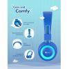 imageiClever Kids Bluetooth Headphones BTH02 93H Playtime Type C Fast Charging Bluetooth 54 Adjustable Kids Headphones Safe Volume 85 dBA Foldable Kids Wireless Headphones with MIC for iPad GreenGreen  Blue