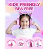 imageiClever Kids Bluetooth Headphones Light Up Cat Ear Safe Volume 7485dBA60H PlaytimeBluetooth 53USB C ChargingWireless Kids Headphones AUX Cord for iPad Tablets School Travel Meow CookiesPink