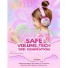 imageiClever Kids Bluetooth Headphones Light Up Cat Ear Safe Volume 7485dBA60H PlaytimeBluetooth 53USB C ChargingWireless Kids Headphones AUX Cord for iPad Tablets School Travel Meow CookiesPink