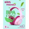 imageiClever Kids Bluetooth Headphones with LED Lights 43H Playtime TypeC Fast Charging BTH18 Safe Volume 7485dBA Bluetooth53Toddler Headphones Aux Cord for iPadTabletTravelSchool BlueBlossom Pink