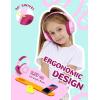 imageiClever Kids Bluetooth Headphones with LED Lights 43H Playtime TypeC Fast Charging BTH18 Safe Volume 7485dBA Bluetooth53Toddler Headphones Aux Cord for iPadTabletTravelSchool BlueBlossom Pink