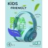 imageiClever Kids Bluetooth Headphones with LED Lights 43H Playtime TypeC Fast Charging BTH18 Safe Volume 7485dBA Bluetooth53Toddler Headphones Aux Cord for iPadTabletTravelSchool BlueGreen
