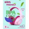 imageiClever Kids Bluetooth Headphones with LED Lights 43H Playtime TypeC Fast Charging BTH18 Safe Volume 7485dBA Bluetooth53Toddler Headphones Aux Cord for iPadTabletTravelSchool BlueRose Pink