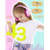 imageiClever Kids Bluetooth Headphones with LED Lights 43H Playtime TypeC Fast Charging BTH18 Safe Volume 7485dBA Bluetooth53Toddler Headphones Aux Cord for iPadTabletTravelSchool BlueBlossom Pink