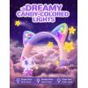 imageiClever Kids Headphones Cat Ear LED Light Up 85dBA Safe Volume Stereo Sound Toddler Headphones for Travel School Foldable 35mm Wired Kids Headphone for iPad Tablets Meow LollipopHot PinkWirelessPeach Pink