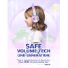 imageiClever Kids Headphones Cat Ear LED Light Up 85dBA Safe Volume Stereo Sound Toddler Headphones for Travel School Foldable 35mm Wired Kids Headphone for iPad Tablets Meow LollipopHot PinkPurple